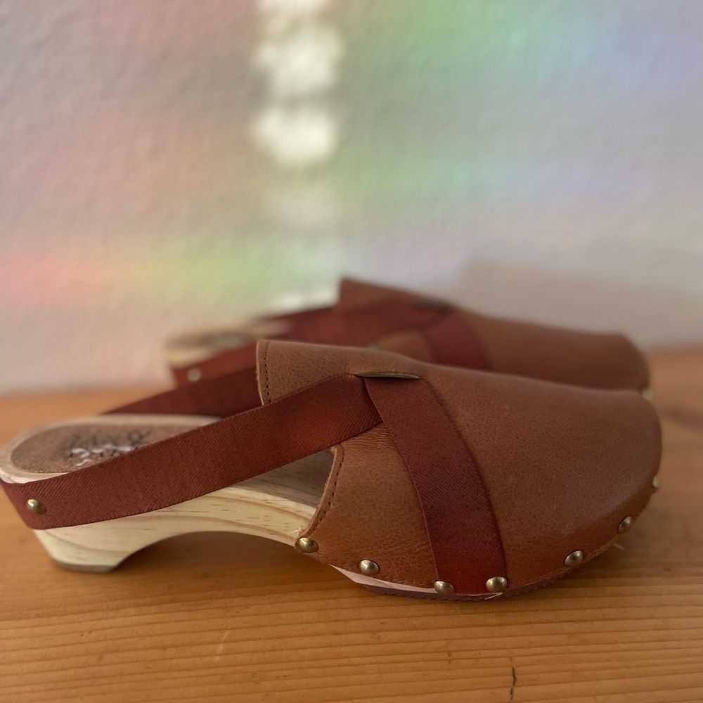 Jax and Bard Brown Leather Women's Clogs